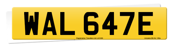 Registration number WAL 647E